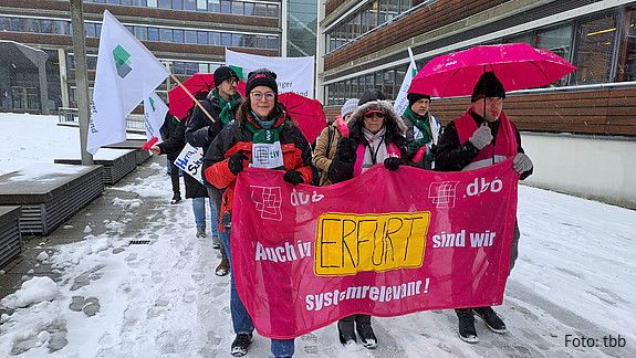 Einkommensrunde Länder, tbb, Tarifverhandlungen Länder, Demo Erfurt, Demo Leipzig 